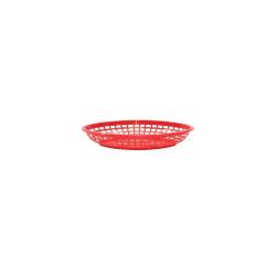 Red polypropylene oval bread holder 24.1x15.1 cm