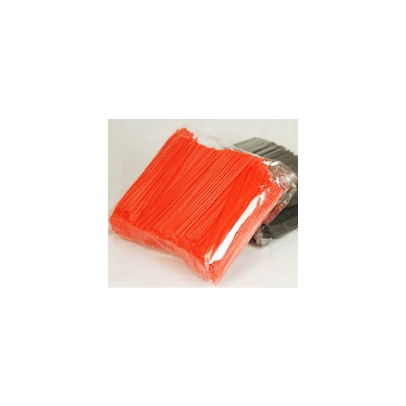 Short orange plastic straw cm 12 x 0.3