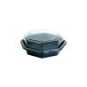 Octaview Duni conteneur jetable en ps noir avec couvercle transparent 16x16x6 cm
