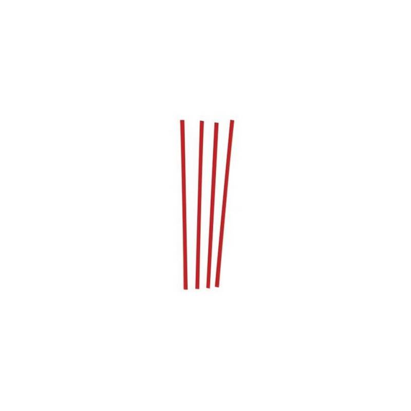 Short red plastic straw cm 12 x 0.3