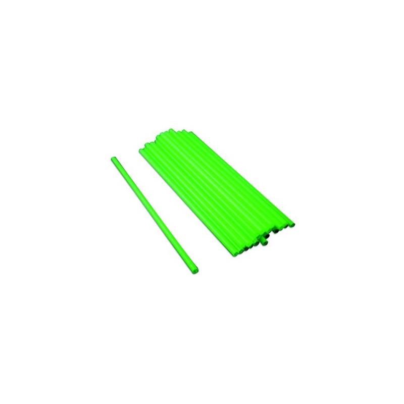 Short green plastic straw cm 12 x 0.3