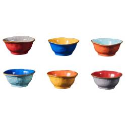 Mediterranean coloured ceramic fruit salad bowl 5.11 inch 