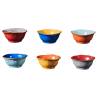 Mediterranean coloured ceramic fruit salad bowl 5.11 inch 