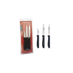 Genoa Arcos black 3 knife set of paring knives