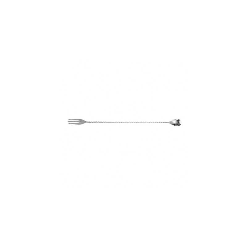 Cucchiaio miscelatore in acciaio inox con forchetta cm 40
