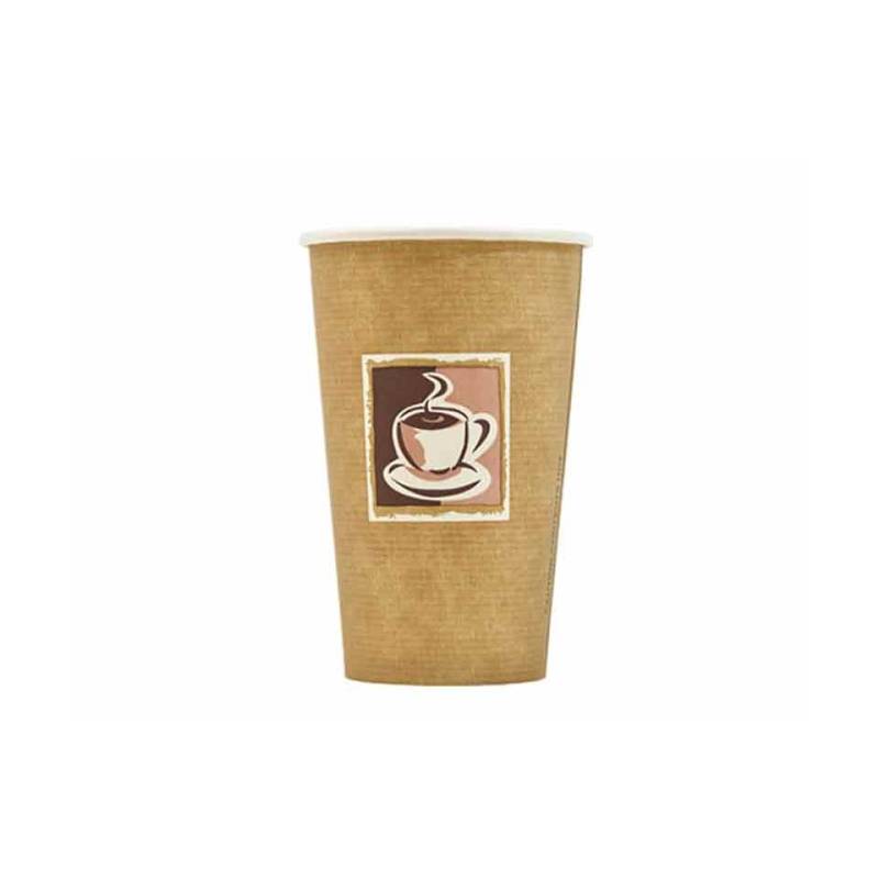 Bicchiere Cappuccino Con Decoro In Carta Marrone Cl 45