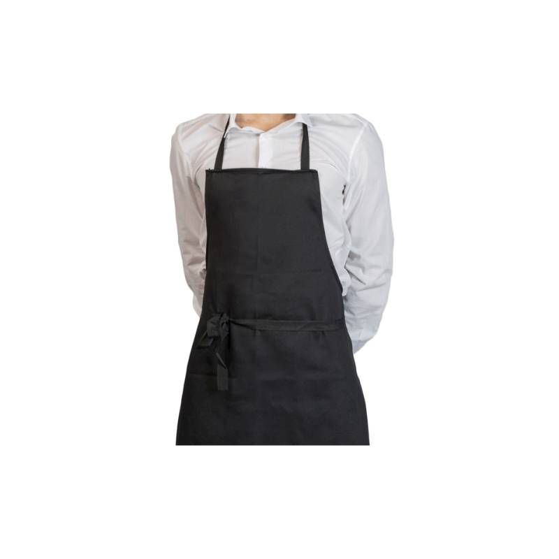 Black herringbone bib apron 90x75 cm