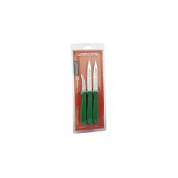 Genoa Arcos stainless steel stainless steel 3 paring knife set with green handle