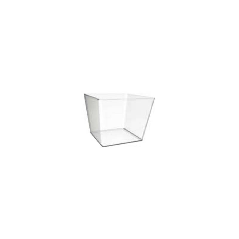 Pagoda transparent ps square cup 6.76 oz.