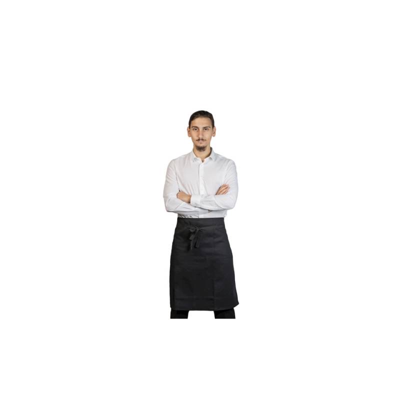 Black herringbone pocket bar apron cm 75x45