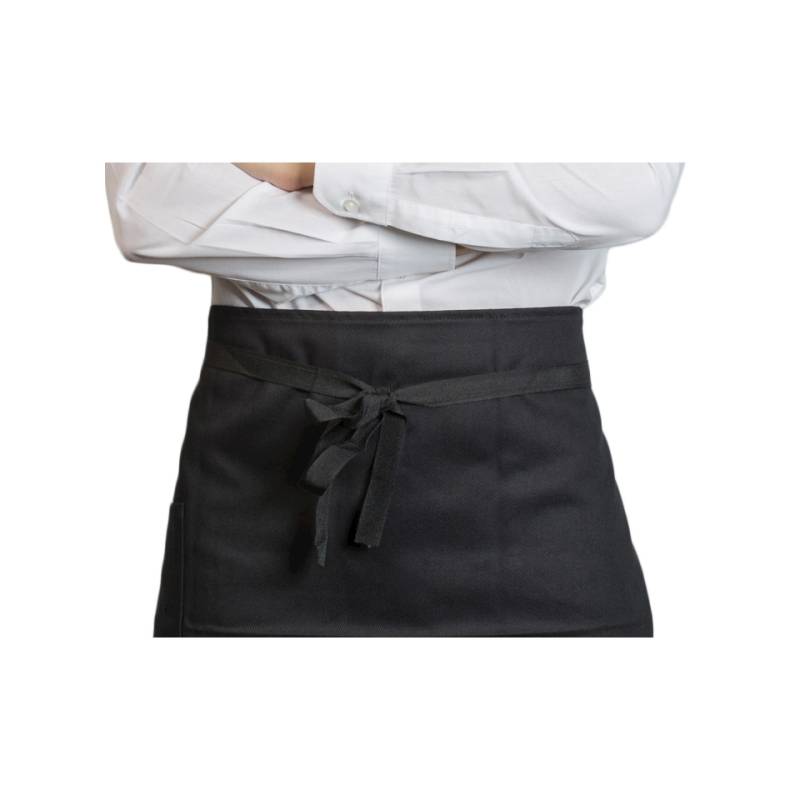 Black herringbone pocket bar apron cm 75x45