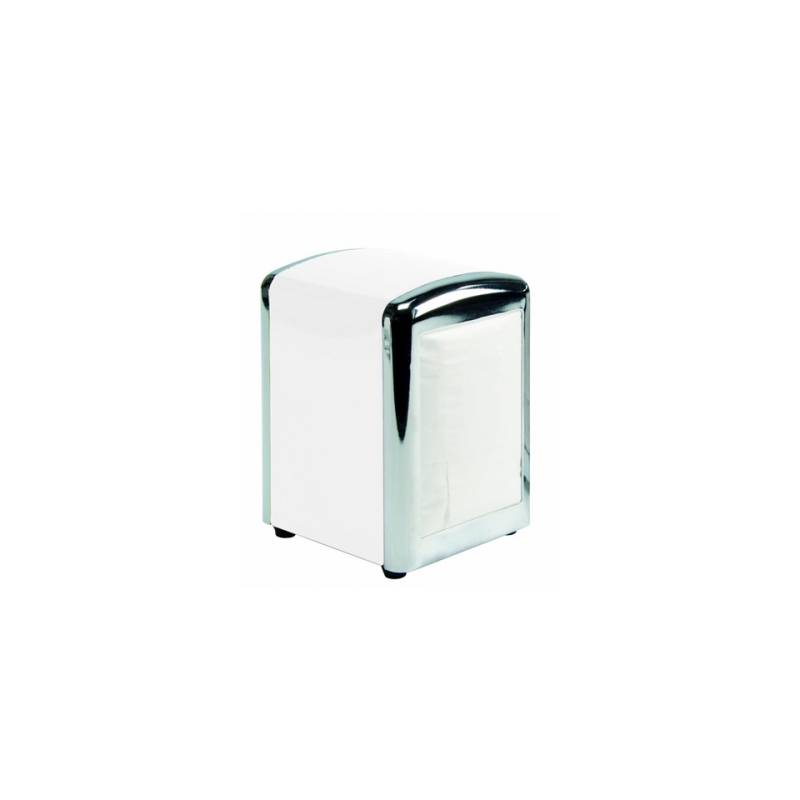 James napkin holder in white enameled metal