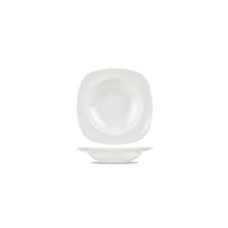 Piatto fondo quadro Linea Equation Churchill in ceramica vetrificata bianco cm 24,5