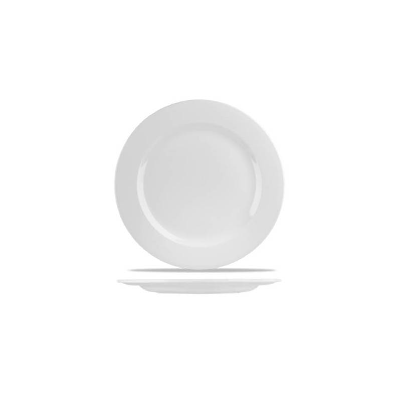 Profile Churchill Line assiette surélevée en céramique vitrifiée blanche 30.5 cm