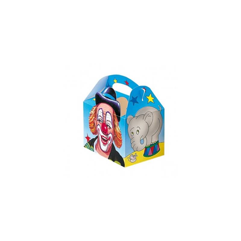 Circus kids take-away cardboard box with drawings 16 x 10 x 17 cm