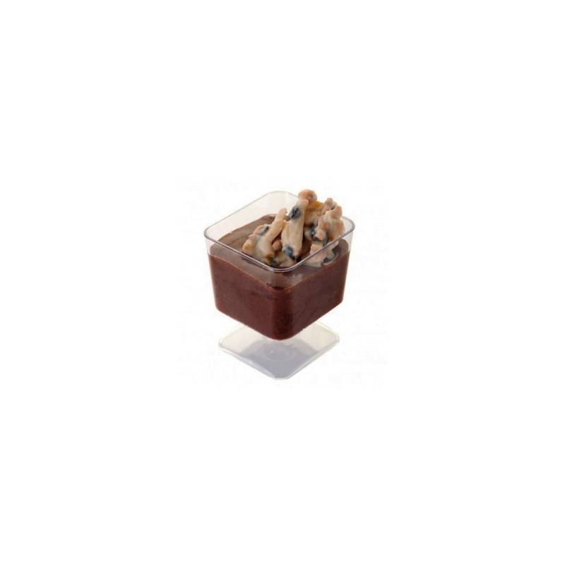 Vasos cuadrados desechables con pie