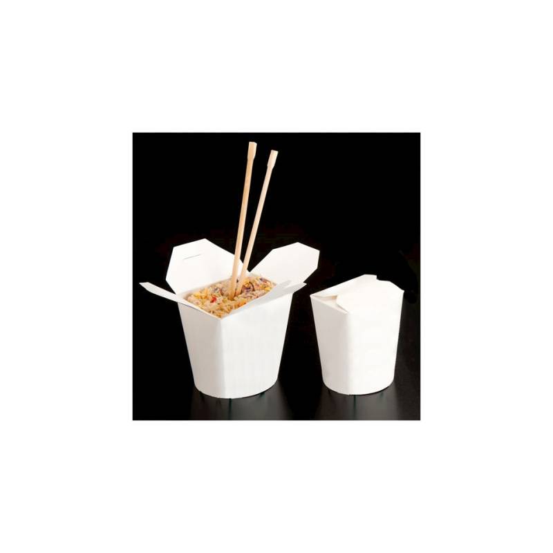 Envase desechable de cartón blanco para alimentos cm 9x9x10,8