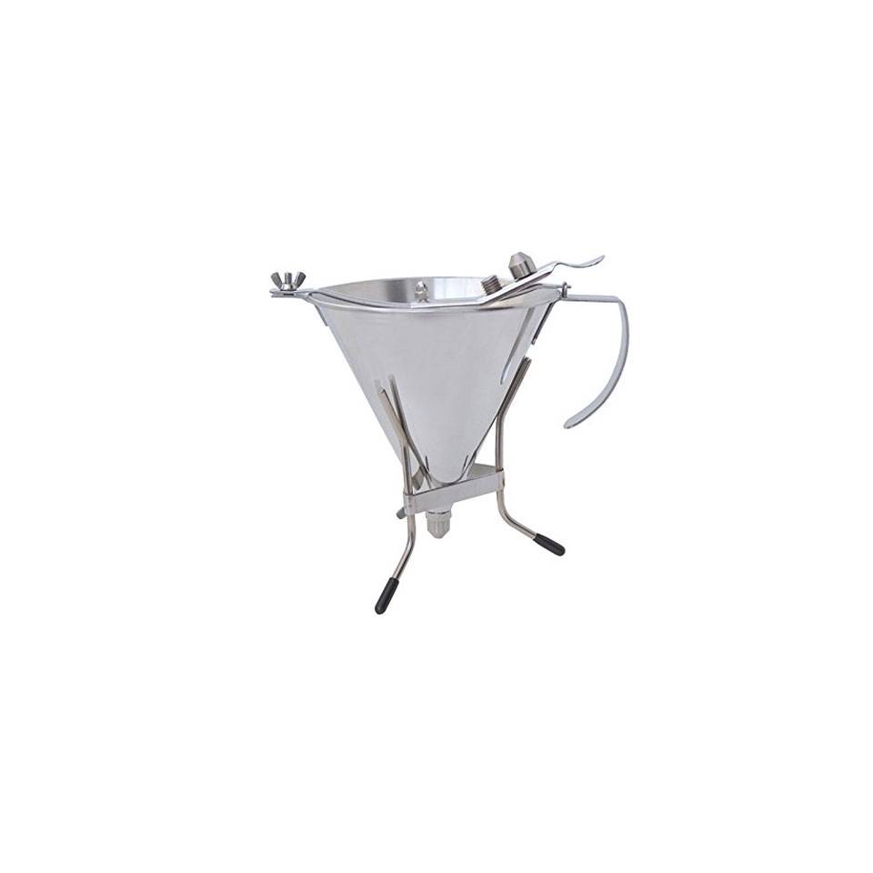 De Buyer piston funnel with stand, stainless steel lt 1.5