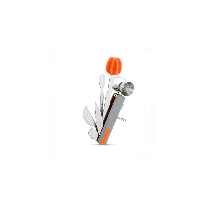 Kit accessori cocktail arancione in acciaio inox