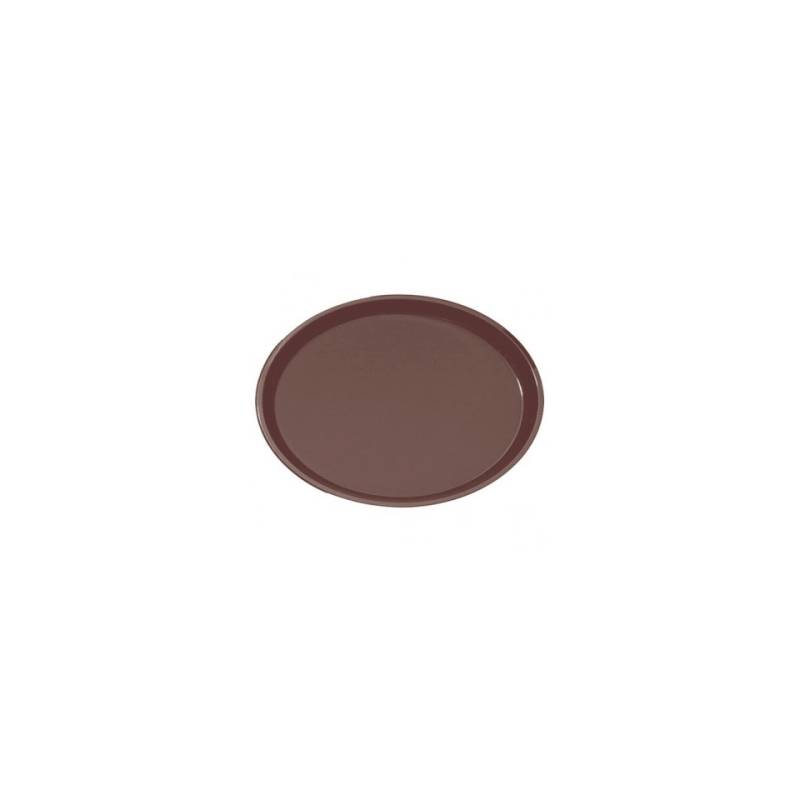 Brown fiberglass oval non-slip tray cm 55.5