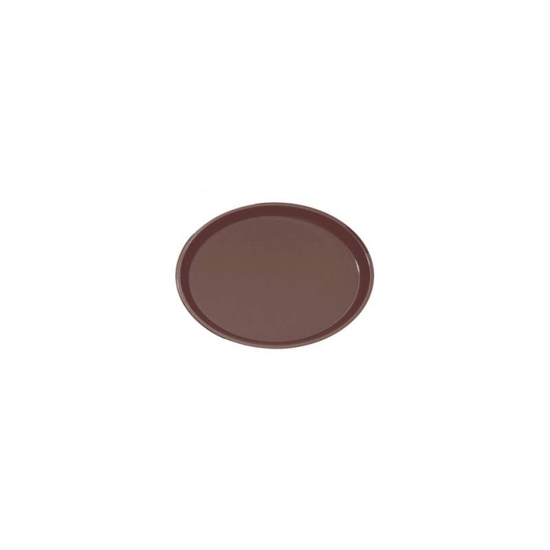 Plateau ovale antidérapant en fibre de verre marron cm 55.5
