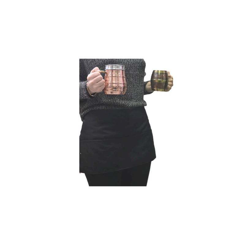 Pub apron with three pockets black