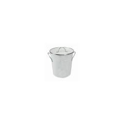 White stainless steel ice bucket with lid
