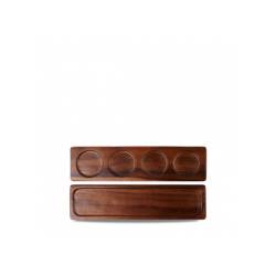 Wood Deli Churchill rectangular brown acacia wood tray 4 imprints cm 35.2x9