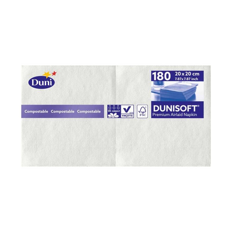 Tovagliolo Dunisoft Duni in cellulosa bianca cm 20x20