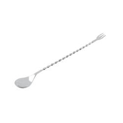 Bar spoon with stainless steel fork cm 28.5