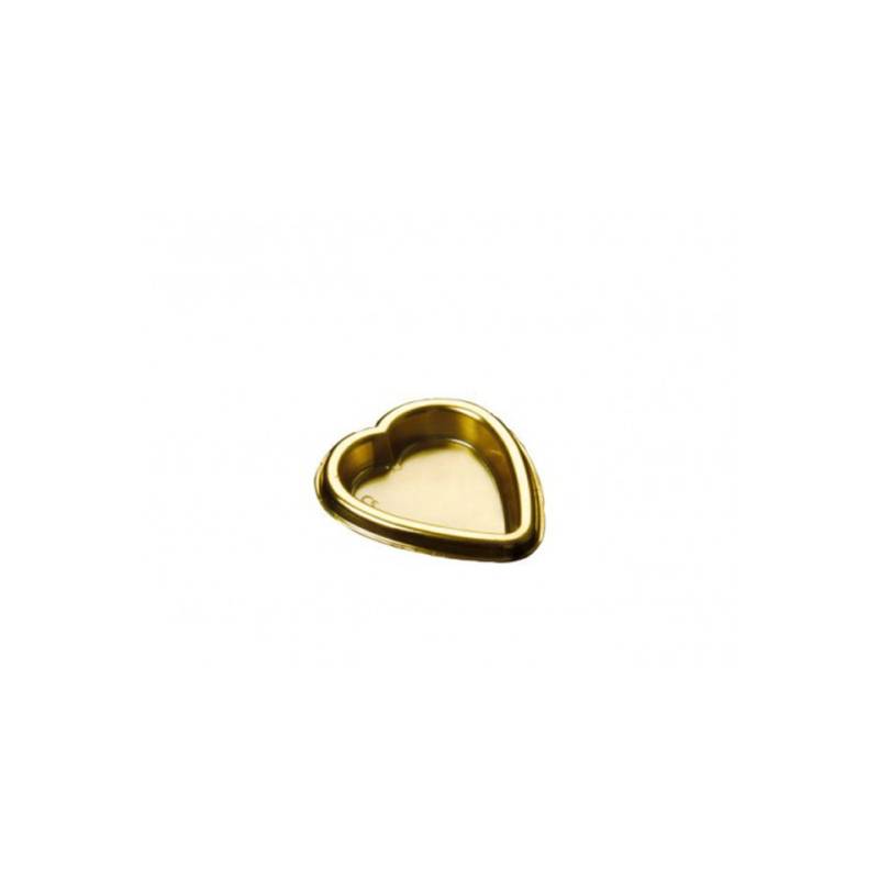 Piattini cuore Gold Plast in pet oro cm 5,5x5