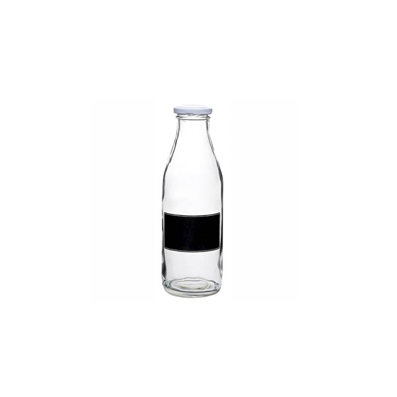 Bottiglia Milk con tappo e lavagna in vetro cl 50