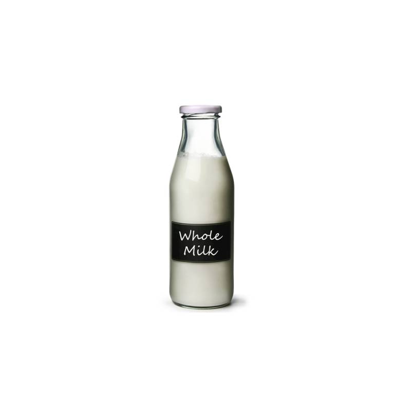 Botella de leche con tapón y vaso pizarra cl 50