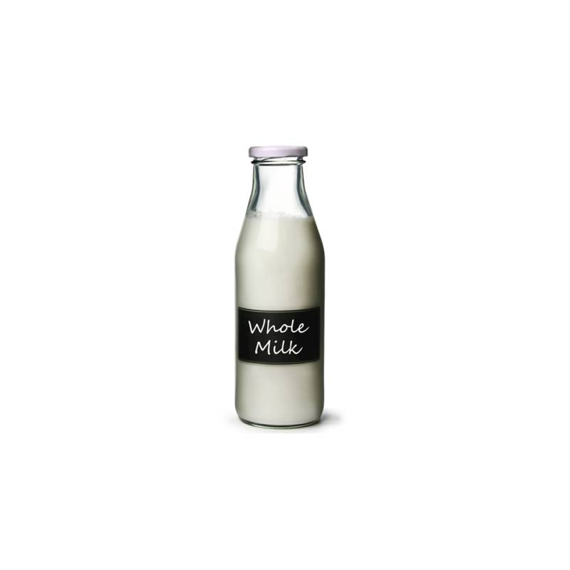 Bottiglia Milk con tappo e lavagna in vetro cl 50