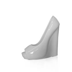 White ceramic slipper glass