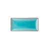 Piatto rettangolare Soho in porcellana nero e azzurro cm 23x13