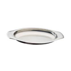 Oval gratin stainless steel dish with handles 15.74 inch