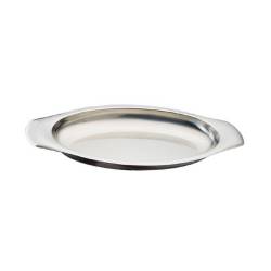 Piatto ovale gratin con manici in acciaio inox cm 40