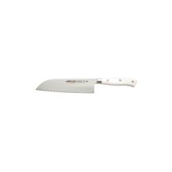 Arcos stainless steel santoku knife with white handle cm 14