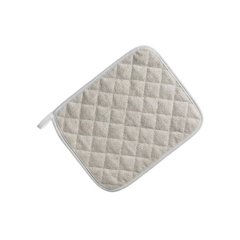 Professional oven mitt in 100% beige cotton