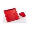 Tray with napkin holder in red abs cm 27x27