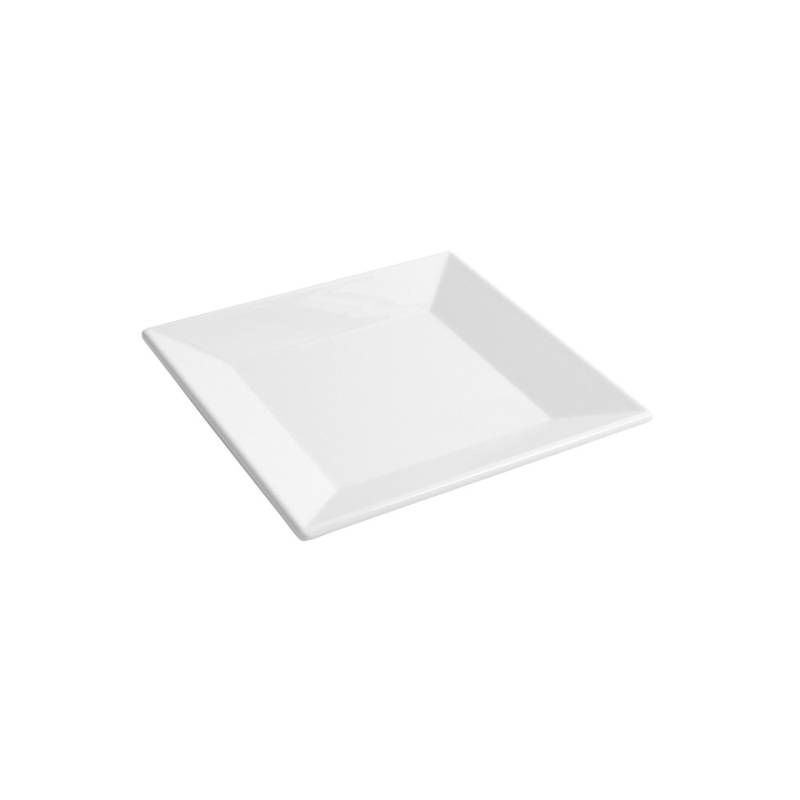 Ming square plate in white melamine 20.5x20.5 cm