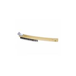 Grill brush with wooden scraper 13.97x0.98x1.89 inch