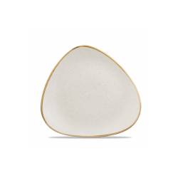 Stonecast Churchill white vitrified ceramic triangular flat plate 22.9 cm