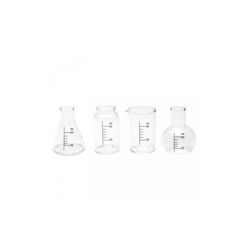 Set aus 4 Mini-Glaskörbchen mit Graduierung cl 3