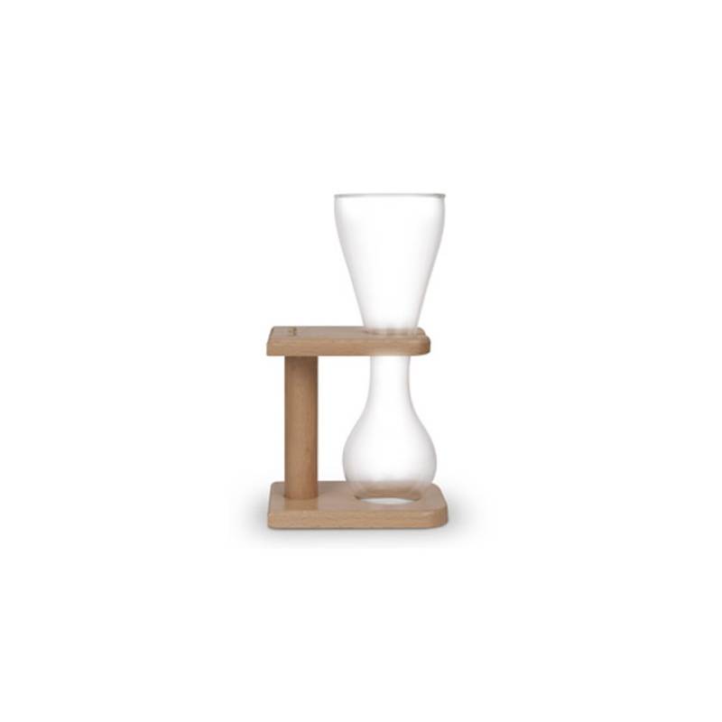 Verre à bière Quarter Yard avec support en bois 22 cm