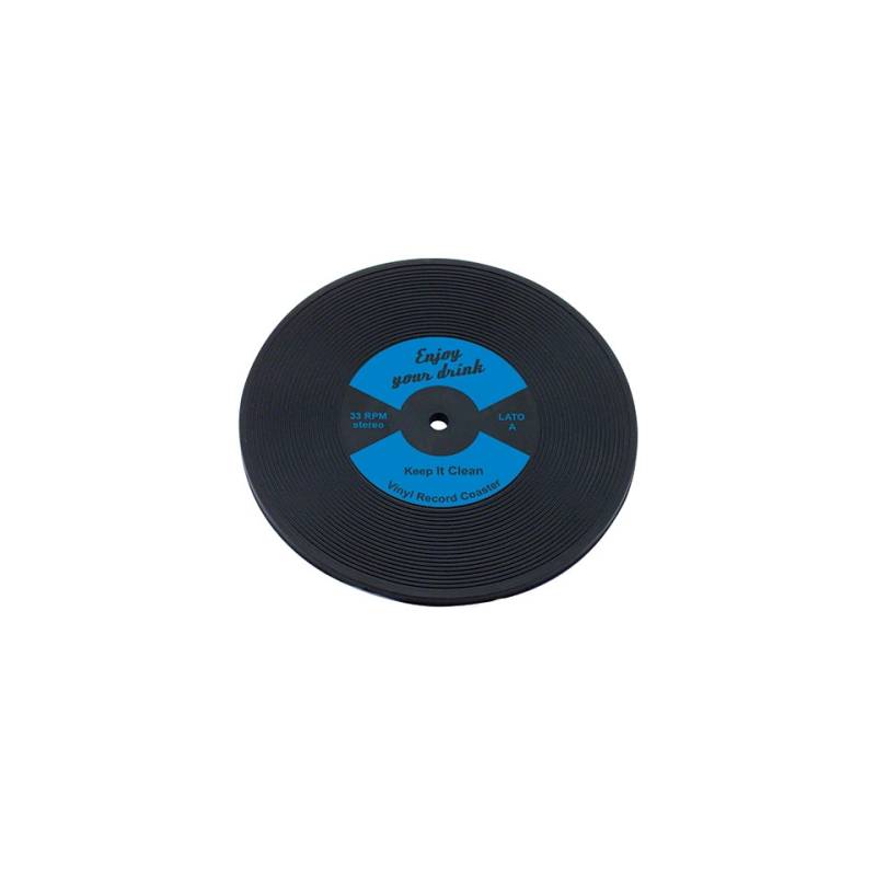 Light blue rubber vinyl coasters cm 10