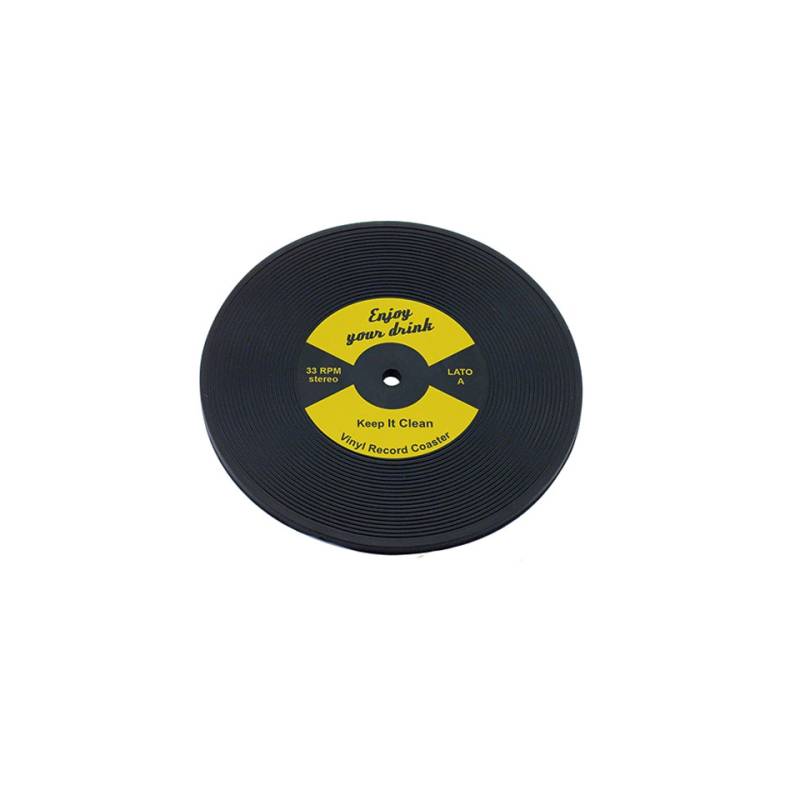 Yellow Rubber Vinyl Coasters cm 10