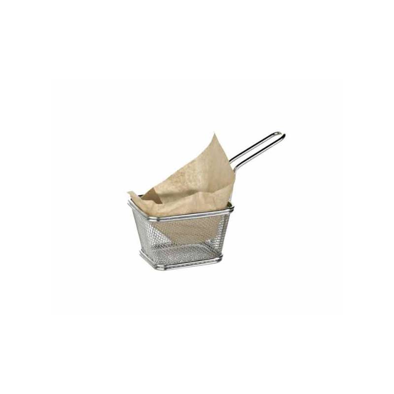 Mini stainless steel fry basket 10.5x8.5x6.5 cm