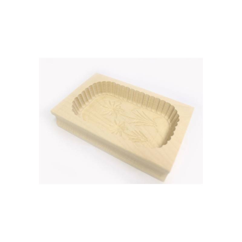 Wooden butter mold various decorations 12x9x4 cm